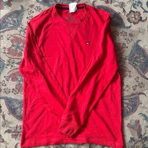 Tommy Hilfiger Men's Vibrant Red Long Sleeve Tee